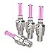 LED Bike Wheel Lights, Bicycle Valve Cap Wheel LED Stem Lights Set for Front Rear Wheel Waterproof Bright Safety Visibility LED Bicycle Wheel Lights (Pink, 4 Pack)
