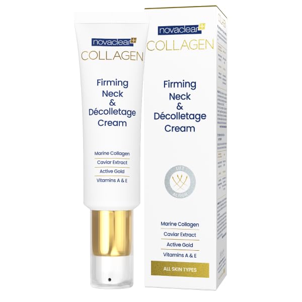 Novaclear Collagen Firming Neck & Décolletage Cream with Marine collagen amino acids, Caviar extract, Gold and Vitamins A and E for firm healthy skin