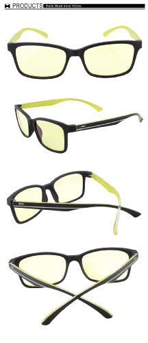 DUCO-New-Design-Video-Computer-Gaming-Glasses-with-Amber-Tint-Lens-TR90-Yellow-Arms-224