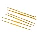 6Pcs Golden Aluminum Double End Crochet Hook 2.0 - 7.0mm
