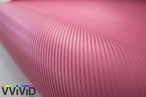 VVIVID XPO Pink Carbon Fiber Car Wrap Vinyl Roll with Air Release Technology (1ft x 5ft)