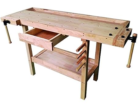Vigor 4894510 Werkbank Arbeit aus Holz, Braun