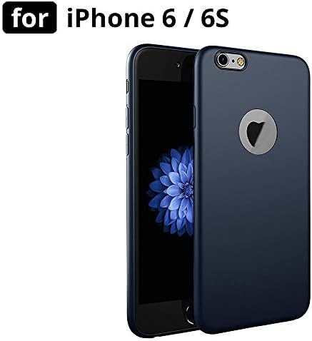 Mobilify’s Super Soft Anti Dust Plugs Slim Back Case Cover for Apple iPhone 6/6S (Dark Blue)