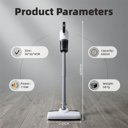 Lullaxx Cordless Vacuum Cleaner, 5-in-1 Dry And Wet Mop Combo, Handheld Vacuum And Mop Combination, Can Stand Upright, Large-Capacity Dust Cup, Suitable For Pet Hair, Carpets And Hard Floors.