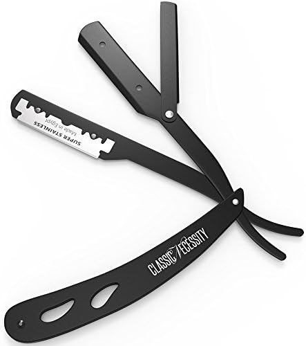 Classic Necessity Professional Barber Straight Edge Razor | Pack of 20 Single Edge Premium Blades, Salon Quality 100 Percent Stainless Steel Blades for Hair Enthusiasts, Salons and Barbers