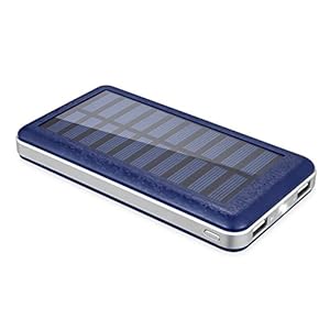 Aedon モバイルバッテリー 超大容量20000mAh ソーラーチャージャー 2USB出力ポート