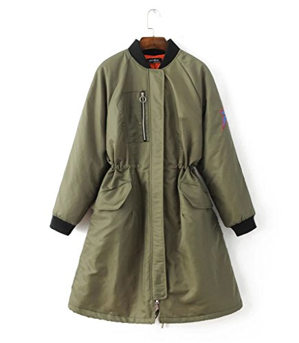 Sunfan Women's Quilted Long Bomber Jacket with Drawstring Sunfan Women's Quilted Long Bomber Jacket with Drawstring