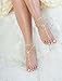 Fine Lady Beaded Beach Wedding Barefoot Sandals,Bridal Bangle Wedding Bangles,Pool Party Accessories One Size
