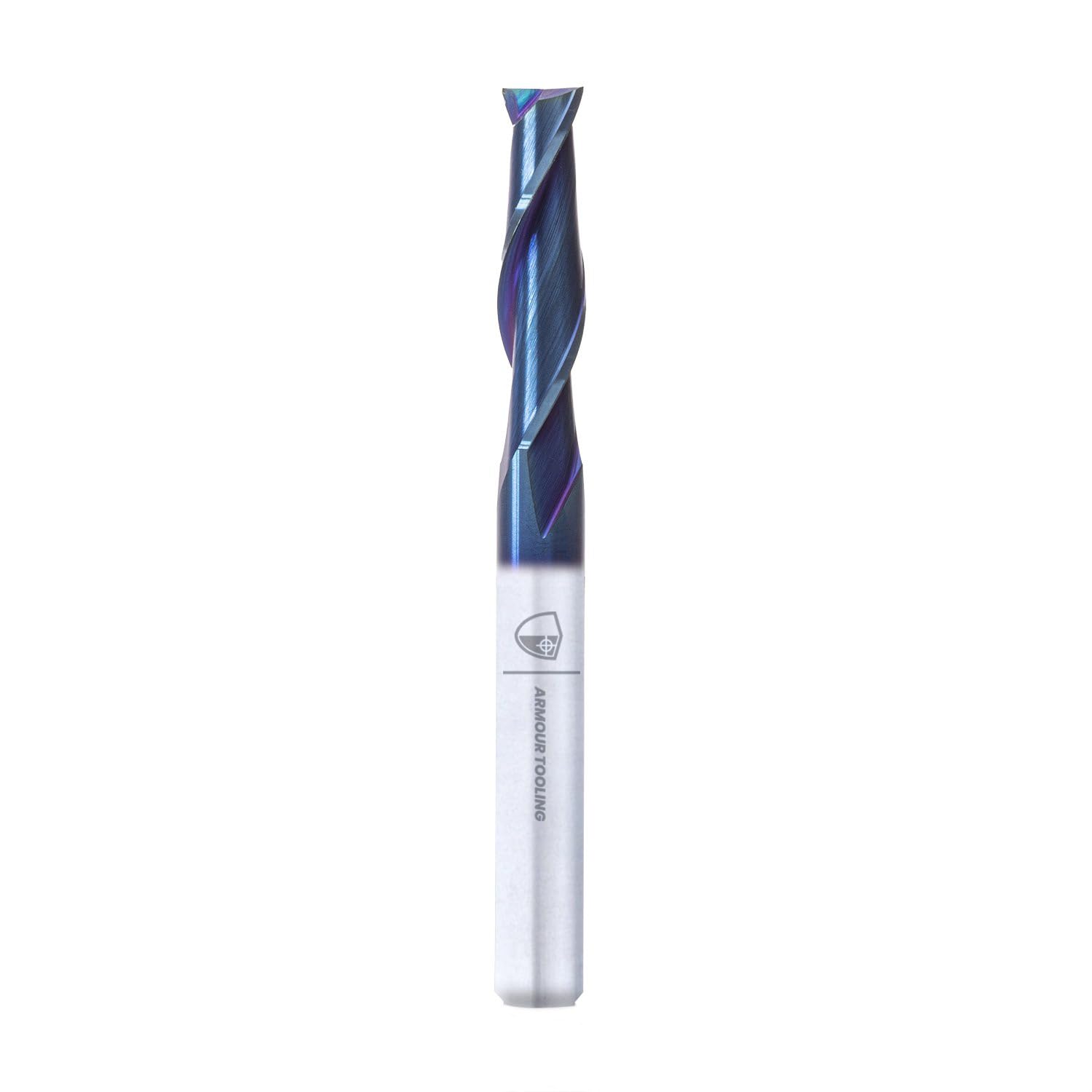 ARMOUR TOOLING BLUE SHIELD – 1/4 Inch UP CUT Carbide Spiral Router Bit - 2 flute 1/4 inch UP CUT End Mill – CNC router bit – 6.35mm shank – Milling cutter carving bit – 2.5 x extended service life
