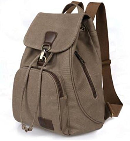 QAMACHAN Fashion Canvas Women Backpack Casual Woman Travel Bag Vintage School Bag Laptop Bag Brown