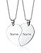 Personalized Custom Stainless Steel His and hers A Set of 2 Matching Heart Puzzle Pendant Necklace for Lover Couple