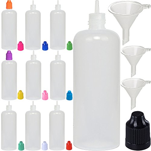 120ML Empty Plastic liquid Dropper Bottles funnel squeezable needle bottle funnel ink bottle liquid bottle Juice Eye Liquid Container Pressure rotary dropper bottles liquid dispensor(10, 120ML)