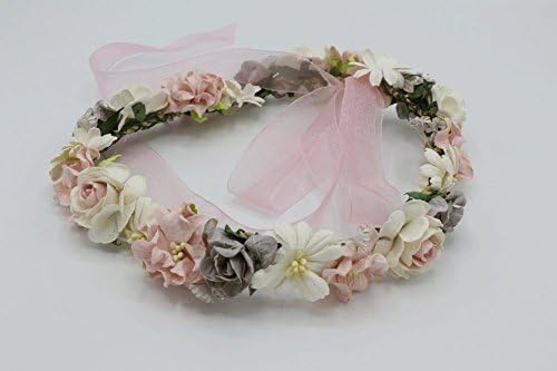 Siam2u Flower crown hair, bridal crown, wedding headpiece, Rustic headpiece, bridal head piece