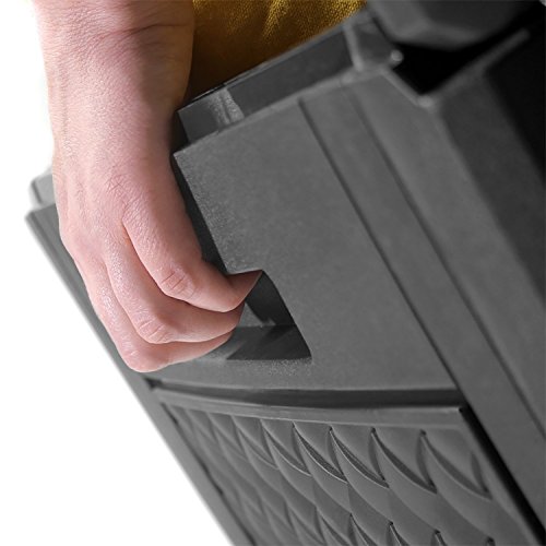 Mojawo XXL Kunststoff Auflagenbox Anthrazit Kissenbox Gartenbox auf Rollen Rattan-Optik für Polsterauflagen Kunststoff… – Bild 5