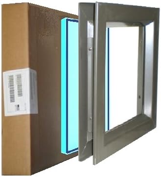 Air Louvers 12"(W) x 12"(H) Door Lite, Complete with WireShield Glass-Glazing, Mineral Bronze Finish