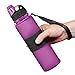 Nomader BPA Free Collapsible Sports Water Bottle - Foldable with Reusable Leak Proof Twist Cap for Gym Travel Hiking Camping and Outdoors - 22 oz (Purple)