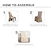 Sure FIT Home Décor Scroll Long Dining Room Chair One Piece Slipcover, Relaxed Fit, Cotton/Polyester, Machine Washable, Dinning - Champagne Color