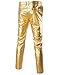 ZEROYAA Mens Night Club Metallic Gold Suit Pants/Straight Leg Trousers (30, Gold)