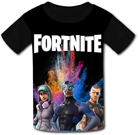QUANSHI23 Youth 3D Pattern Printed Fortn-ITE Short Sleeve T-Shirts Kids Casual Graphics Tees