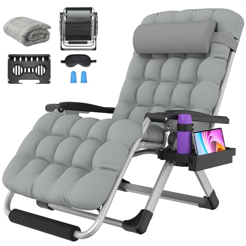 Suteck Oversized Zero Gravity Chair,33In XXL Outdoor Recliner Chair w/Removable…