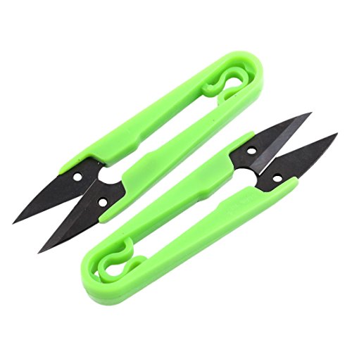 uxcell Tailor Craft Cutter Nipper Fishing Line U Shaped Sewing Tool Scissor 2pcs Green