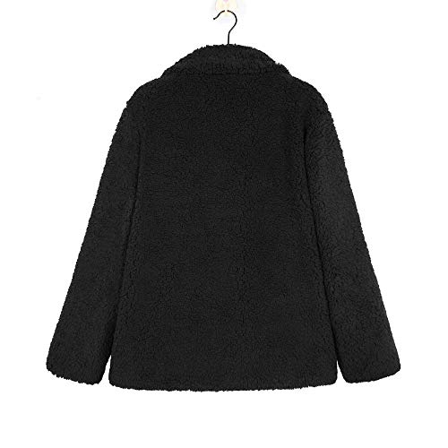 Rambling 2018 New Womens Casual Jacket Winter Warm Fleece Open Front Coat with Pockets Outerwear Black - Thumbnail 5
