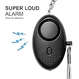 Personal Alarm Devices-Emergency Button and Led Black for Kids Women Elderly with Led Light Keychain Chain and Flashlight -Safety and Self-defence Alarms Clip AAA Battery Safesound Bracelet
