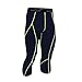 Baleaf Men's Compression Capri Baselayer Running Tights 3/4 Tight Navy Size M