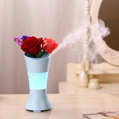 Oil Diffuser, Walkas 100ml Aroma Essential Oil Cool Mist Humidifier with Adjustable Mist Mode,Waterless Auto Shut-off and Colorful Night Light Changing for Home Office Baby Yoga (Vases - Blue)