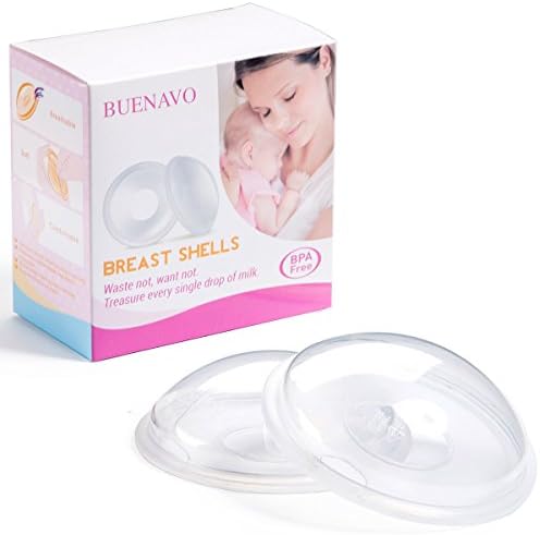 2018 UPGRADED Breast Shells for Breastfeeding Silicone Suction Breast Milk Saver Nursing Cups for Nursing Moms to Ease Nipple Pain, BPA-Free Washable and Reusable (Pack of 2)