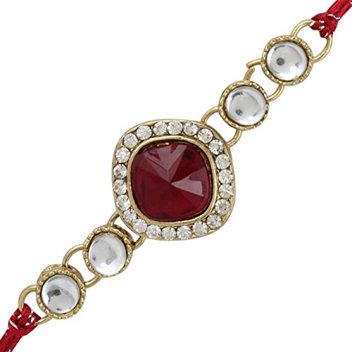 om fashionable design stone & beads work rakhi for brother rakshabandhan special pack
