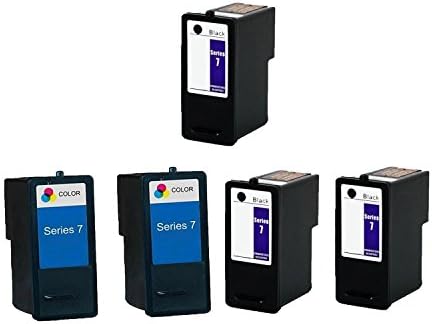 Office Bee Remanufactured Dell DH828 DH929 3 Black 2 Color Ink Cartridge for Dell A966 A968 A968W | High Yield for BL 250 Color 280 pages-5 Pack
