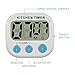 IEKA Digital Kitchen Timer,Minute Second Count Up Countdown,Digital Loud Alarm Timer with Large LCD Display and Premium Magnetic Backing(2 Pack,White)