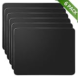 MROCO Mouse Pads Pack with Non-Slip Rubber Base, Premium-Textured and Waterproof Mousepads Bulk with Stitched Edges, Mouse Pad for Computers, Laptop, Office & Home, 11x8.5 inches, 3mm, 6 Pack, Black