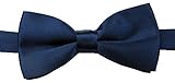 EachWell Solid Color Rayon Boys Kids Adjustable Bow tie Holiday Party Dress up Navy Blue