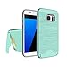 Galaxy S7 Armor Case with Card Holder and Kickstand Shockproof Shell for Samsung S7 Protective Cover(绿色)