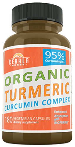 Kerala Herbs TURMERIC CURCUMIN 180ct 2100mg BioPerine 95% Curcuma Longa Best Absorption w Black Pepper Extract, Anti-Inflammatory, Joint Pain Relief, Immune System Liver Detox Booster Organic Capsules Kerala Herbs TURMERIC CURCUMIN 180ct 2100mg BioPerine 95% Curcuma Longa Best Absorption w Black Pepper Extract, Anti-Inflammatory, Joint Pain Relief, Immune System Liver Detox Booster Organic Capsules