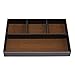 UnionBasic Flat 4-Slot Leather Desk Drawer Tray Stationery Sundries Gadget Organizer Storage Box Pen Pencil Holder Case Container (Brown)