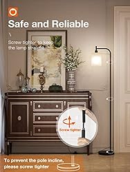 addlon LED Floor Lamp, with Matte White Hanging