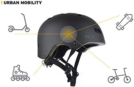 PANK Casque pour Trottinette électrique, vélo Urbain, Roller et Skateboard. Conception Ultra légère. Éclairage LED arrière Multiposition.