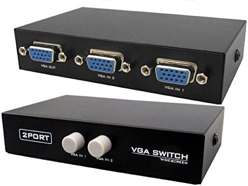 Manual VGA Splitter 2 Port - for Two PC to Share one Monitor and Speaker System