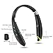 [Newest Design] Foldable Bluetooth Headset,Pkman™ Upgrade Wireless Neckband Bluetooth Headphones with Retractable Earbud, Foldable Design,Sports Stereo In-ear Earbuds for iPhone and Android