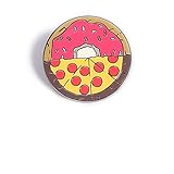Last Valentine Mixed Pizza Enamel Pin Nickel Plated Color Red Lapel Pin