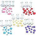 Cookie Cutters,Plunger Cutter Cake Decorating Supplies Fondant Molds,16 Pcs,Heart/Square/Oval/Circular/Star,White,Dadam