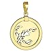 14K Yellow Gold Reversible Round Scorpion Scorpio Zodiac Sign Pendant with Figaro Chain Necklace, 18