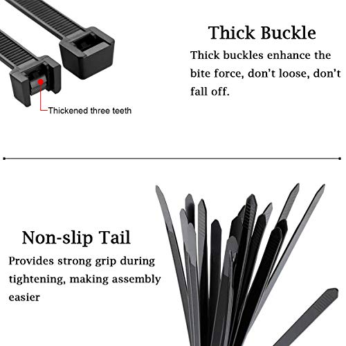 Zip Ties Heavy Duty 16inch 100 Pack, ECRAB Industrial Large Zip Cable