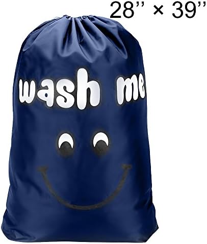 BGTREND Large Cartoon Laundry Bag with Draw String, Jumbo Size [28’’×39’’], Printed with Wash Me