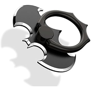 HaloVa Phone Ring Holder, Batman Universal 360° Rotation Cellphone Metal Stand Finger Grip Kickstand, Anti-Drop Finger Holder Mount for iPhone, iPad, Samsung HTC Nokia Smartphones, Tablet, Black