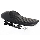 Senkauto 24.5inch Motorcycle Cafe Racer Seat Hump Vintage saddle Seats for Honda CB GB GL CBR Suzuki GS Yamaha XJ XJ550 XT500 XS650 SR500 RD40 (Black)