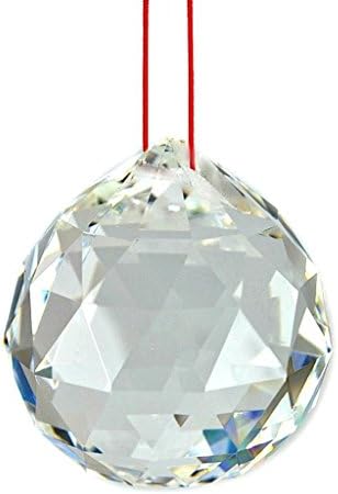 Multikdk007 FENG SHUI HANGING CRYSTAL BALL 1.5" 40mm/Sphere Prism Faceted Sun Catcher Clear (Clear)